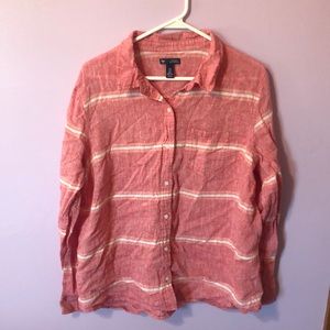 Gap Factory Linen Boyfriend Fit Button Down Top